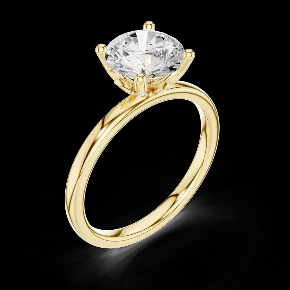 Petite Round Solitaire Lab Grown Diamond Ring - Image 5 Petite Round Solitaire Lab Grown Diamond Ring, view 5 of 6