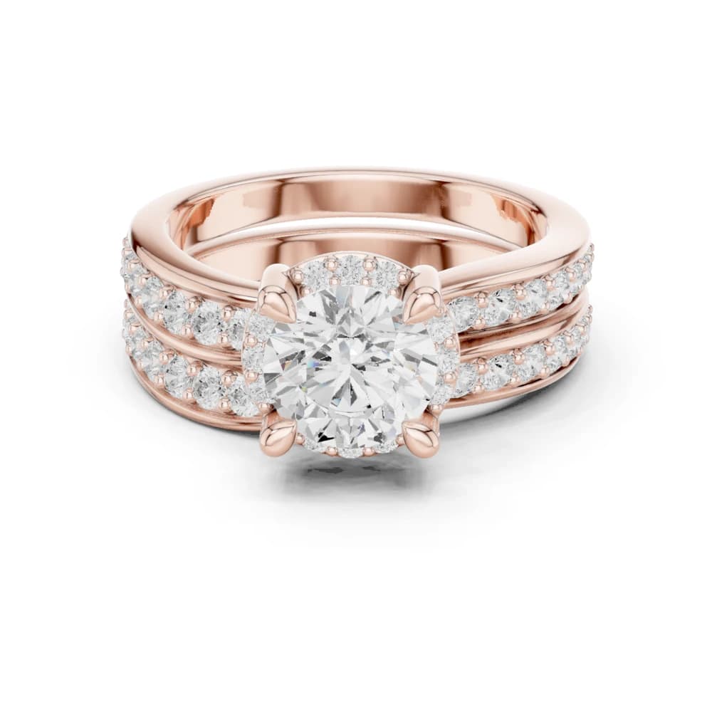 Violet Meadow Lab Grown Diamond Round Halo Ring - Image 1 Violet Meadow Lab Grown Diamond Round Halo Ring, view 1 of 9