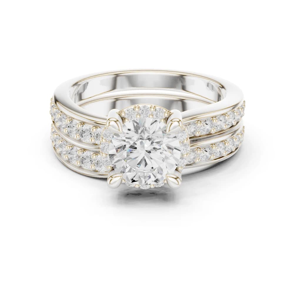 Violet Meadow Lab Grown Diamond Round Halo Ring - Image 2 Violet Meadow Lab Grown Diamond Round Halo Ring, view 2 of 9