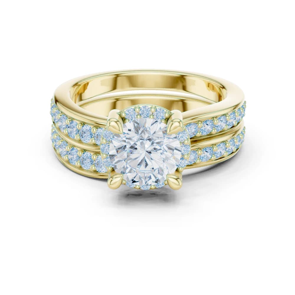 Violet Meadow Lab Grown Diamond Round Halo Ring - Image 3 Violet Meadow Lab Grown Diamond Round Halo Ring, view 3 of 9