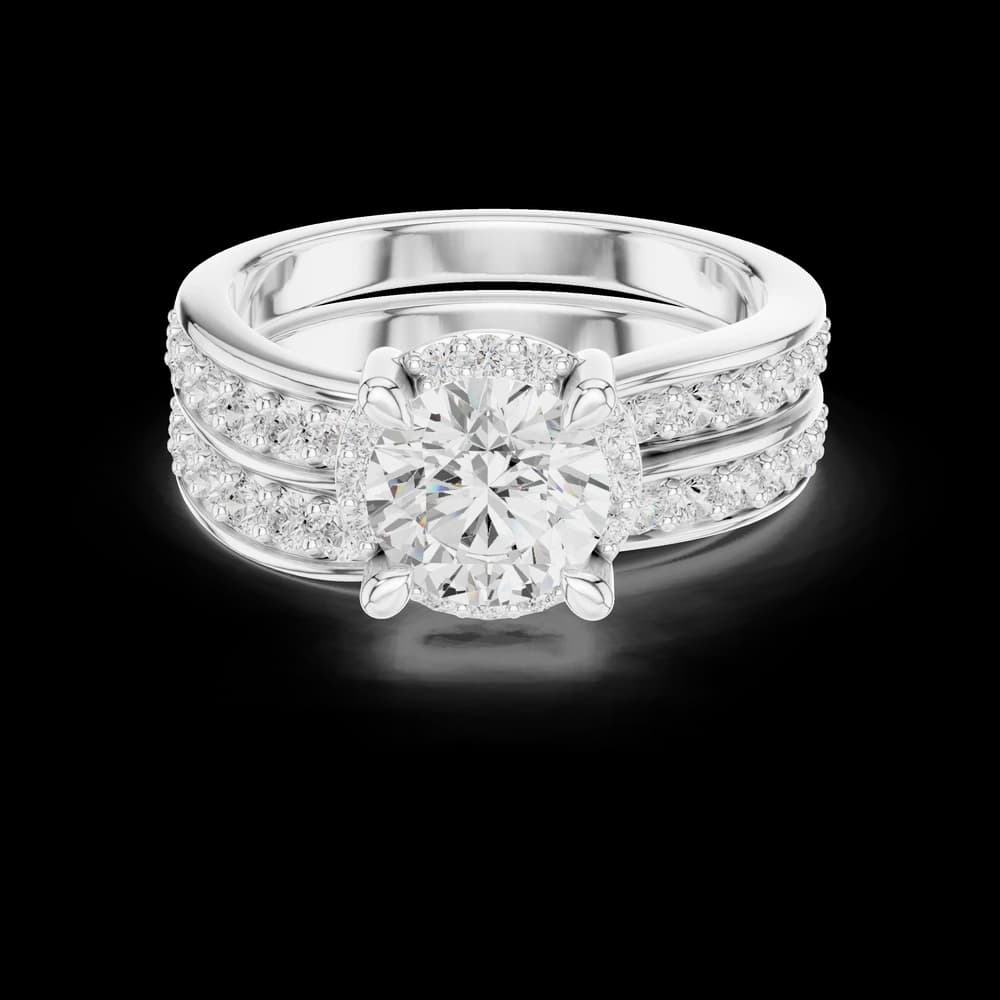 Violet Meadow Lab Grown Diamond Round Halo Ring - Image 5 Violet Meadow Lab Grown Diamond Round Halo Ring, view 5 of 9