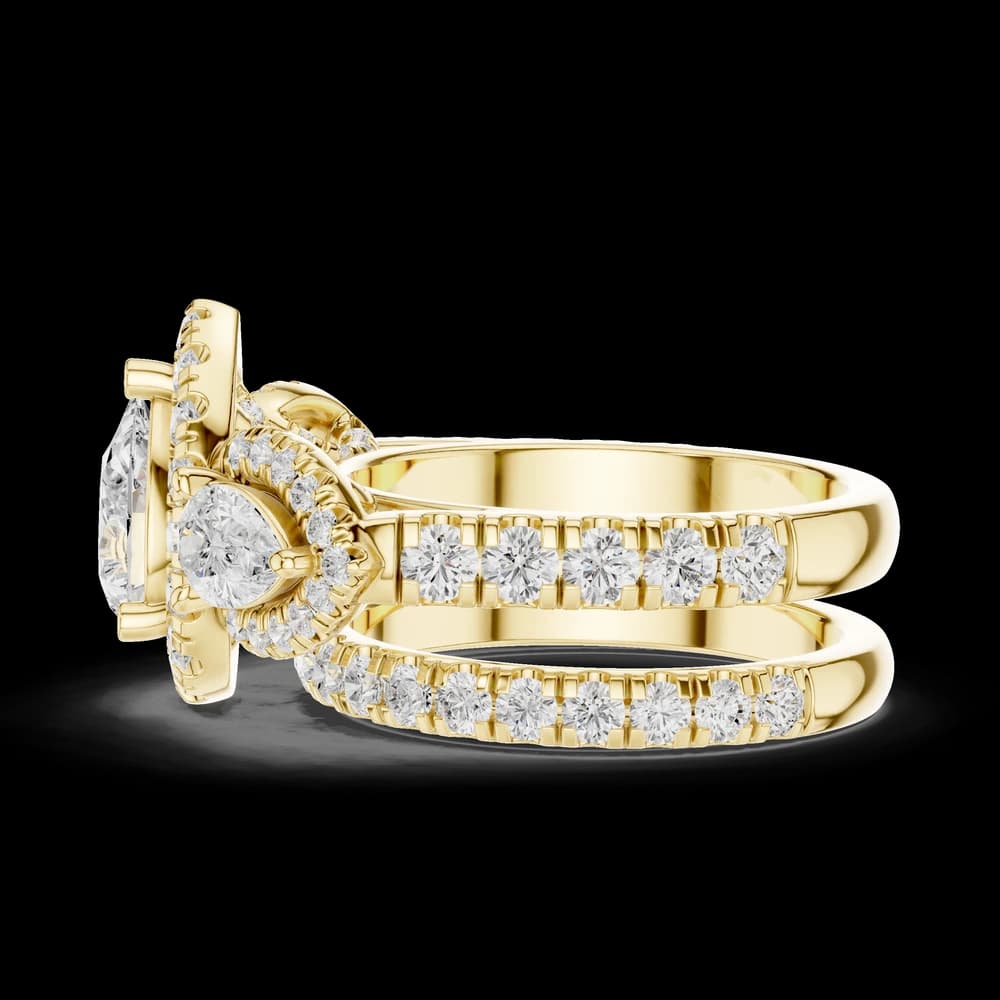 Water Lily Lab Grown Diamond Asymmetric Art Ring - Image 10 Water Lily Lab Grown Diamond Asymmetric Art Ring, view 10 of 10