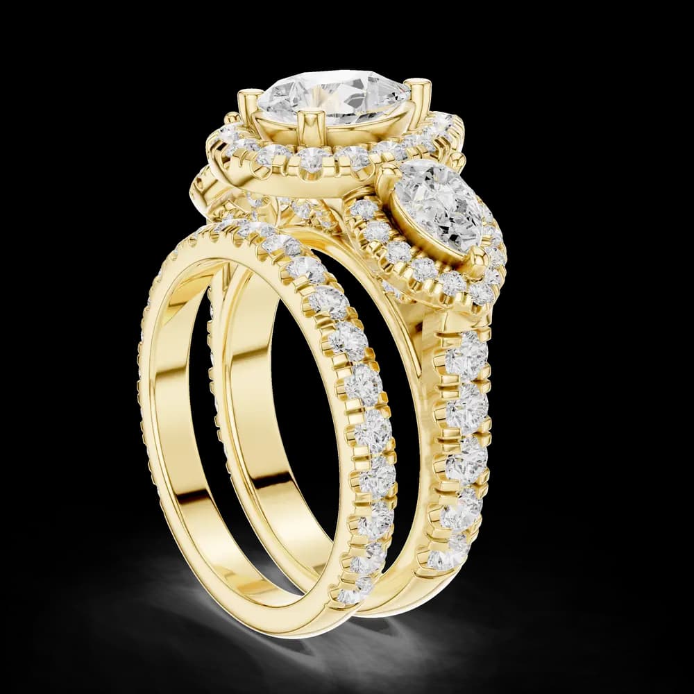 Water Lily Lab Grown Diamond Asymmetric Art Ring - Image 7 Water Lily Lab Grown Diamond Asymmetric Art Ring, view 7 of 10