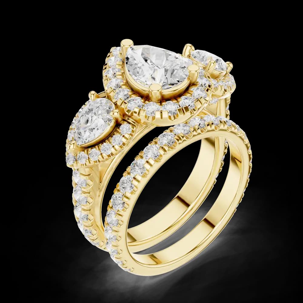 Water Lily Lab Grown Diamond Asymmetric Art Ring - Image 8 Water Lily Lab Grown Diamond Asymmetric Art Ring, view 8 of 10