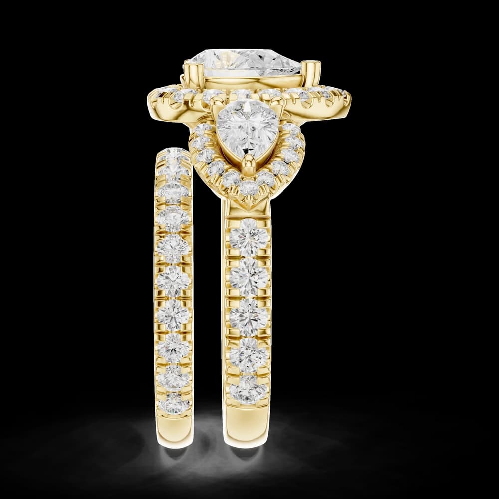 Water Lily Lab Grown Diamond Asymmetric Art Ring - Image 9 Water Lily Lab Grown Diamond Asymmetric Art Ring, view 9 of 10