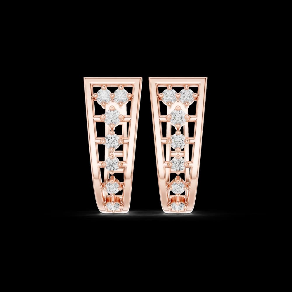 Lattice Tapered Huggie Lab Grown Diamond Earrings - Image 1 Lattice Tapered Huggie Lab Grown Diamond Earrings, view 1 of 6