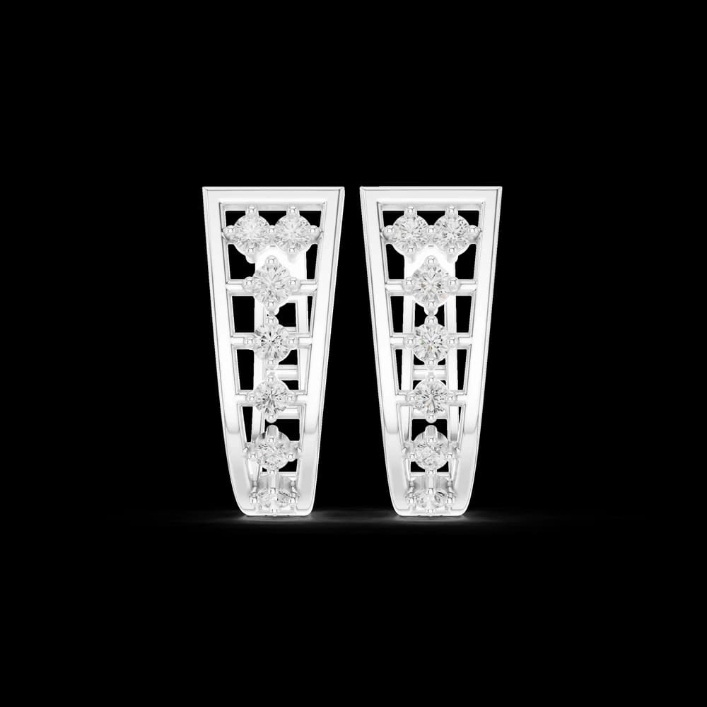 Lattice Tapered Huggie Lab Grown Diamond Earrings - Image 2 Lattice Tapered Huggie Lab Grown Diamond Earrings, view 2 of 6