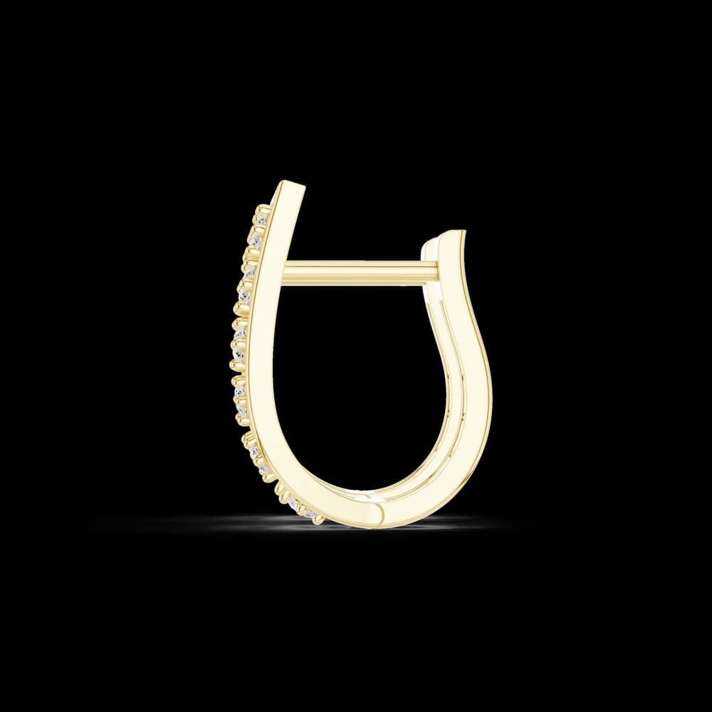 Lattice Tapered Huggie Lab Grown Diamond Earrings - Image 6 Lattice Tapered Huggie Lab Grown Diamond Earrings, view 6 of 6
