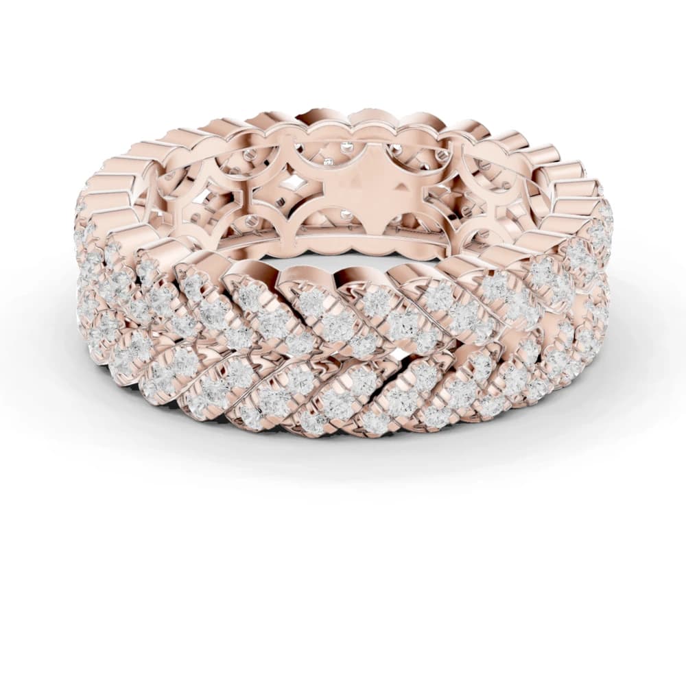 Wide Cuban Link Lab Grown Diamond Ring - Image 1 Wide Cuban Link Lab Grown Diamond Ring, view 1 of 9