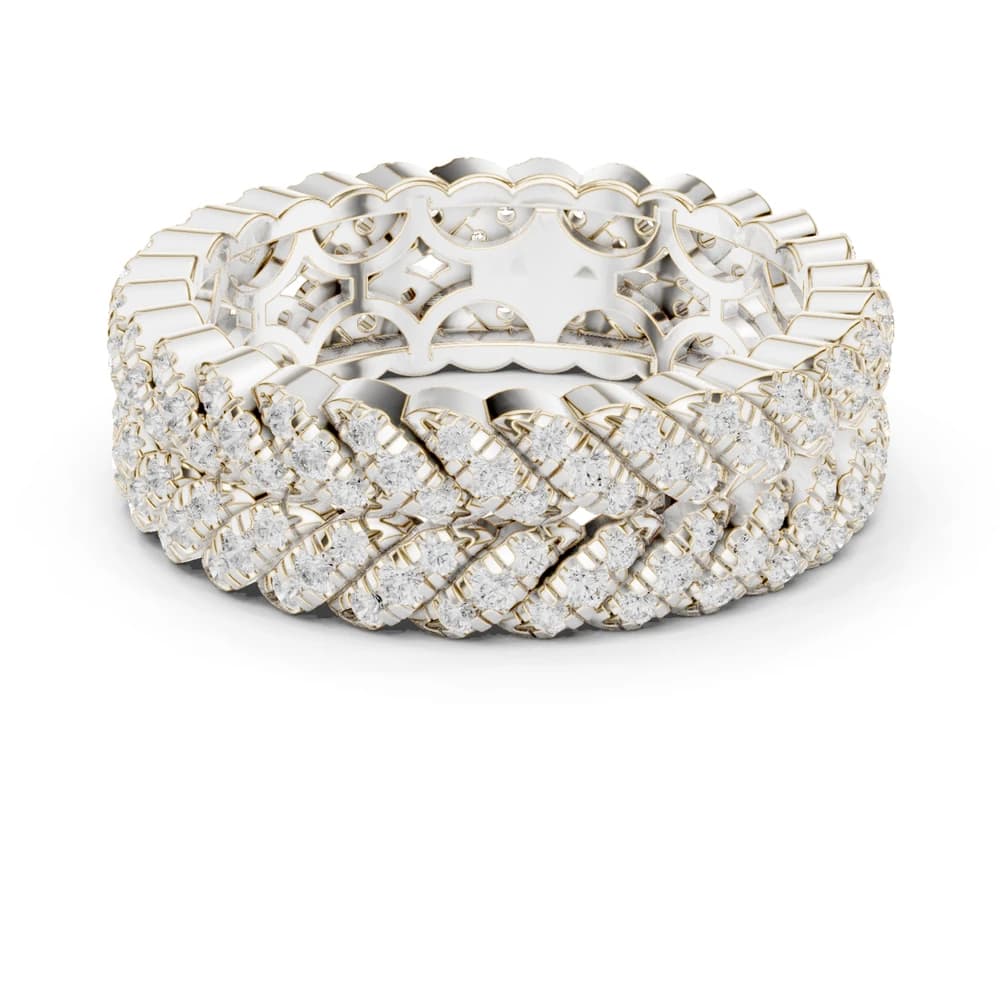 Wide Cuban Link Lab Grown Diamond Ring - Image 2 Wide Cuban Link Lab Grown Diamond Ring, view 2 of 9