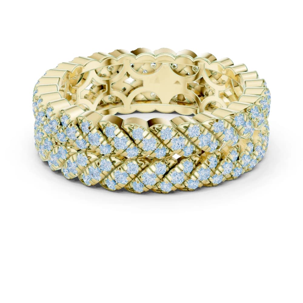 Wide Cuban Link Lab Grown Diamond Ring - Image 3 Wide Cuban Link Lab Grown Diamond Ring, view 3 of 9