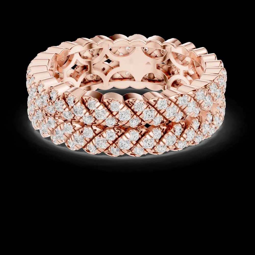 Wide Cuban Link Lab Grown Diamond Ring - Image 4 Wide Cuban Link Lab Grown Diamond Ring, view 4 of 9