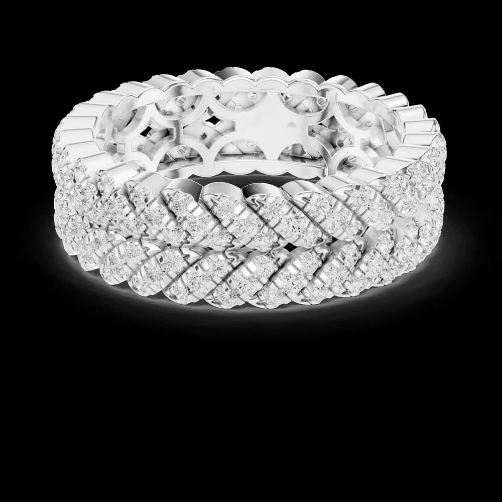 Wide Cuban Link Lab Grown Diamond Ring - Image 5 Wide Cuban Link Lab Grown Diamond Ring, view 5 of 9
