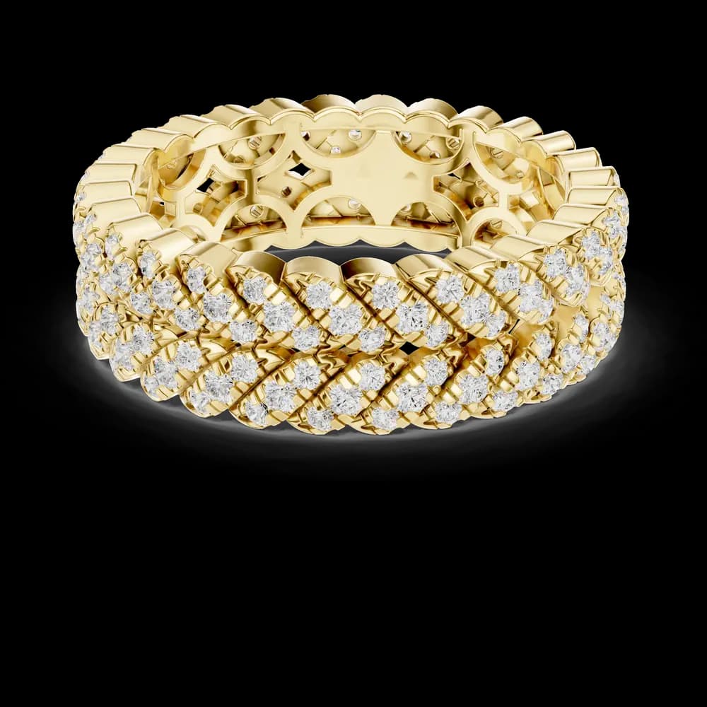 Wide Cuban Link Lab Grown Diamond Ring - Image 6 Wide Cuban Link Lab Grown Diamond Ring, view 6 of 9