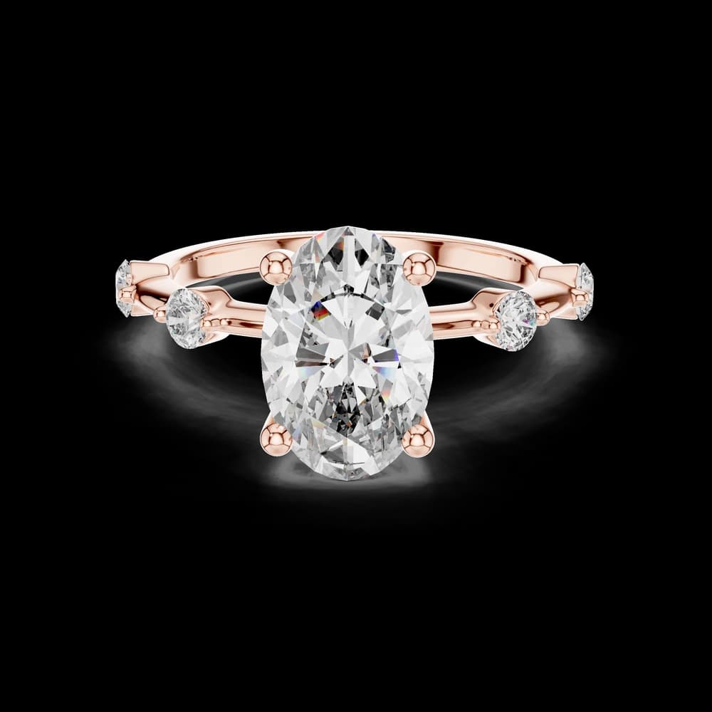 Oval Solitaire Multi Stone Lab Grown Diamond Ring - Image 1 Oval Solitaire Multi Stone Lab Grown Diamond Ring, view 1 of 5