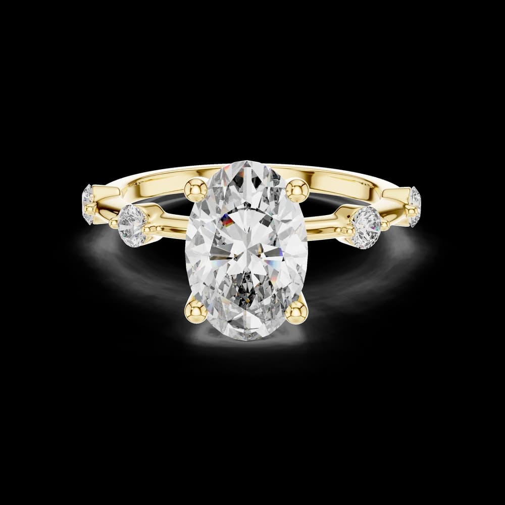Oval Solitaire Multi Stone Lab Grown Diamond Ring - Image 3 Oval Solitaire Multi Stone Lab Grown Diamond Ring, view 3 of 5