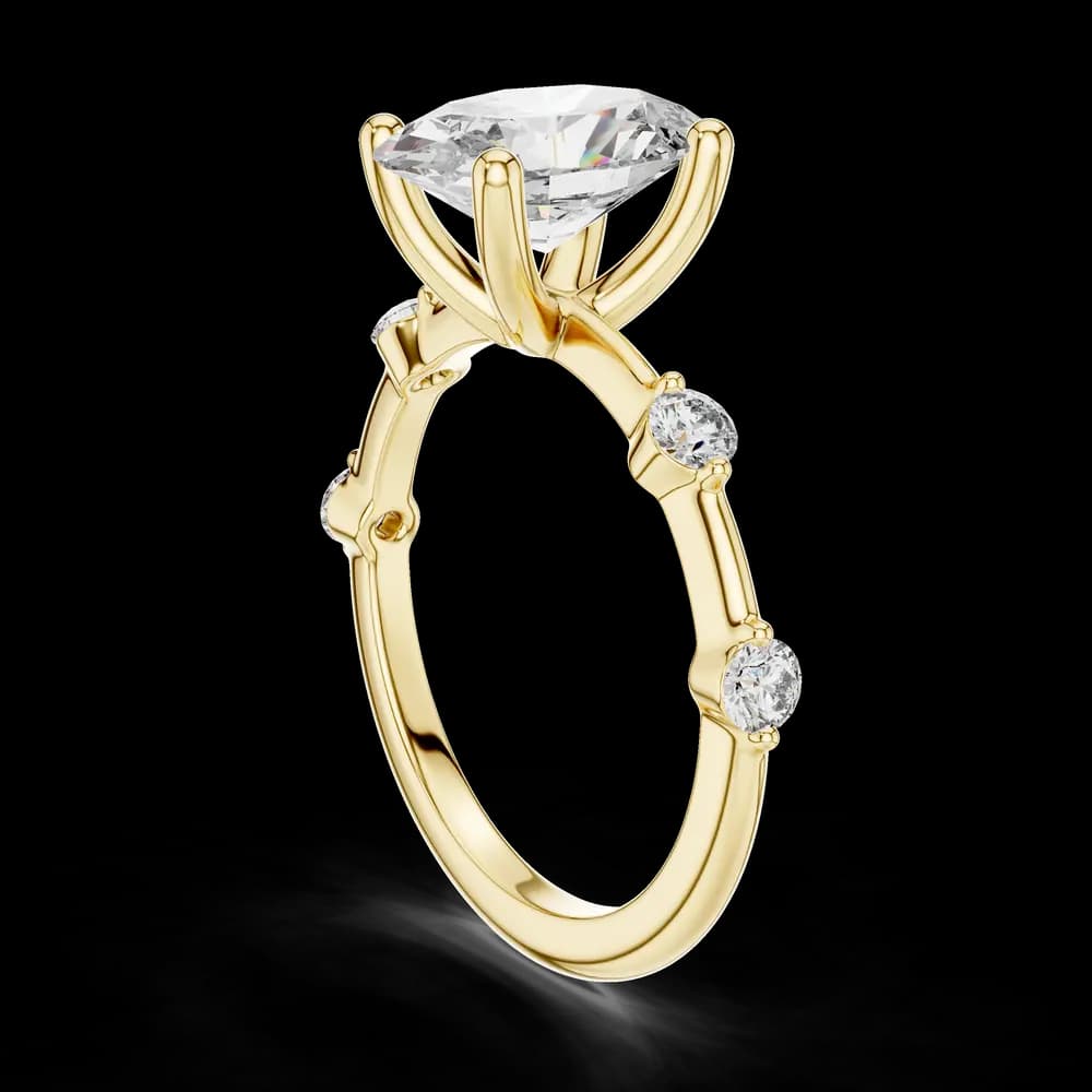Oval Solitaire Multi Stone Lab Grown Diamond Ring - Image 4 Oval Solitaire Multi Stone Lab Grown Diamond Ring, view 4 of 5