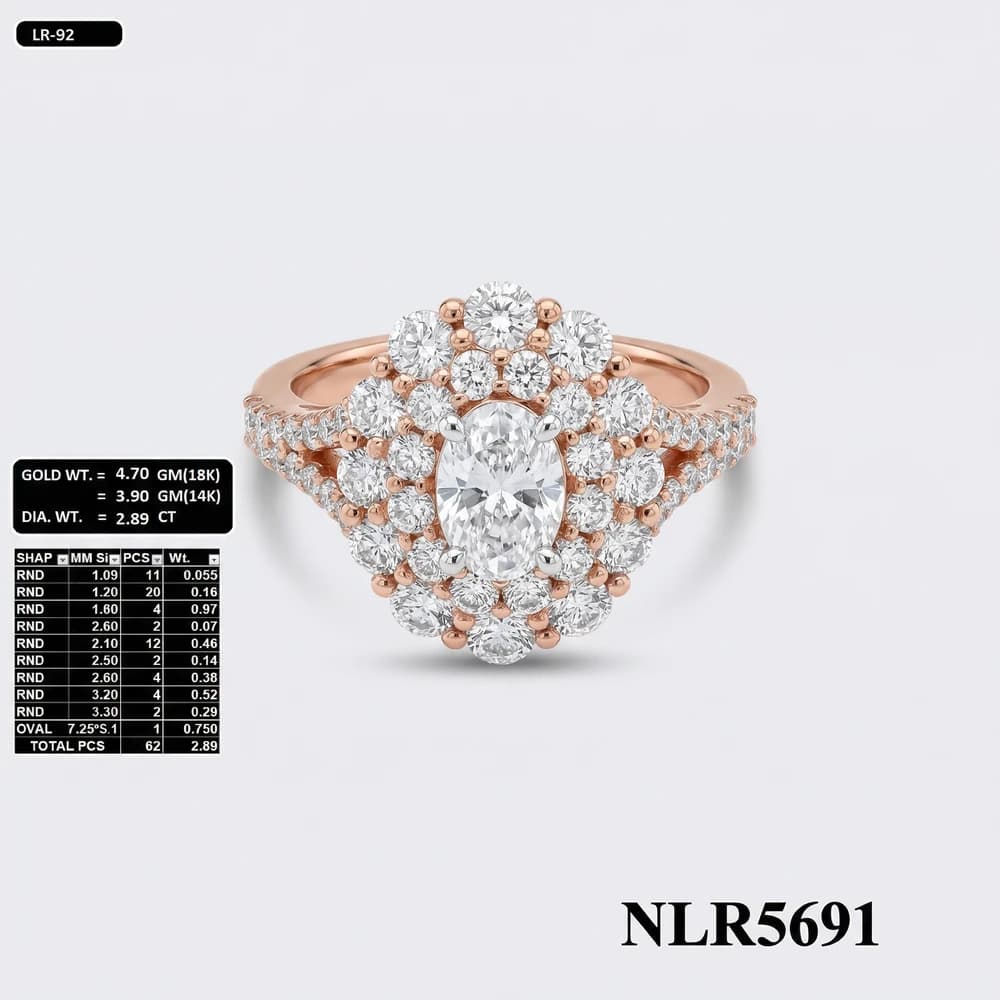 Vintage Cluster Dome Lab Grown Diamond Ring - Image 1 Vintage Cluster Dome Lab Grown Diamond Ring, view 1 of 2