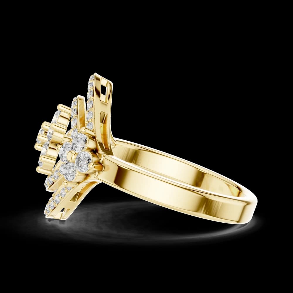 Art Deco Floral Lab Grown Diamond Ring - Image 6 Art Deco Floral Lab Grown Diamond Ring, view 6 of 6