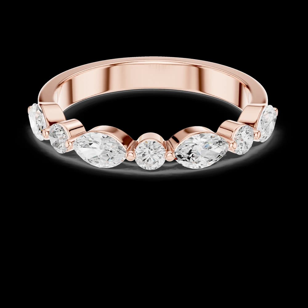 East-West Marquise & Round Lab Grown Diamond Ring - Image 1 East-West Marquise & Round Lab Grown Diamond Ring, view 1 of 6