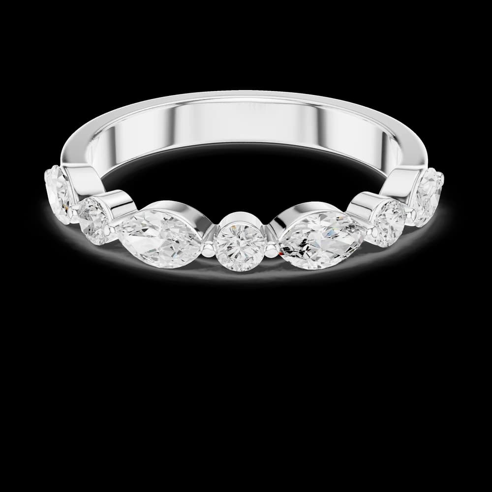 East-West Marquise & Round Lab Grown Diamond Ring - Image 2 East-West Marquise & Round Lab Grown Diamond Ring, view 2 of 6