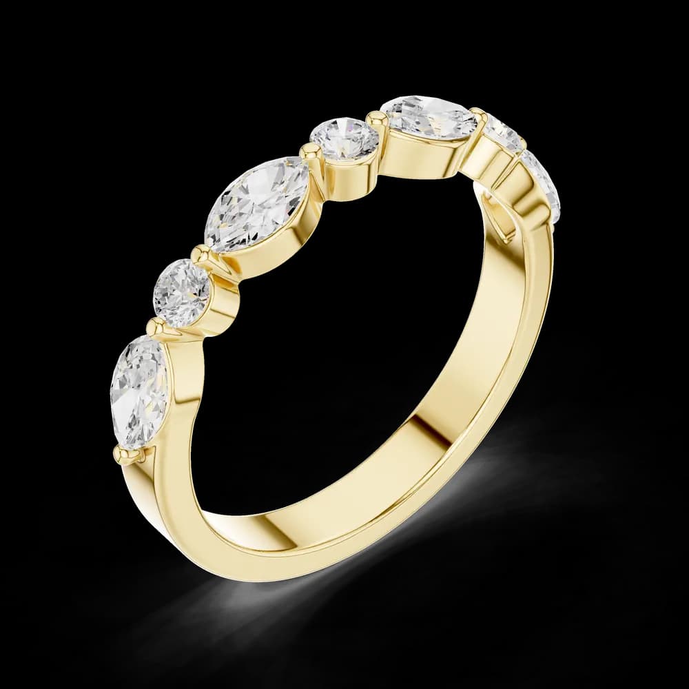 East-West Marquise & Round Lab Grown Diamond Ring - Image 5 East-West Marquise & Round Lab Grown Diamond Ring, view 5 of 6