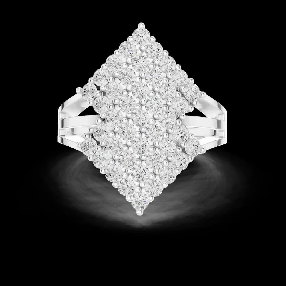 Rhombus Cluster Lab Grown Diamond Ring - Image 2 Rhombus Cluster Lab Grown Diamond Ring, view 2 of 6