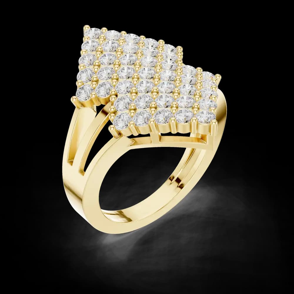 Rhombus Cluster Lab Grown Diamond Ring - Image 5 Rhombus Cluster Lab Grown Diamond Ring, view 5 of 6