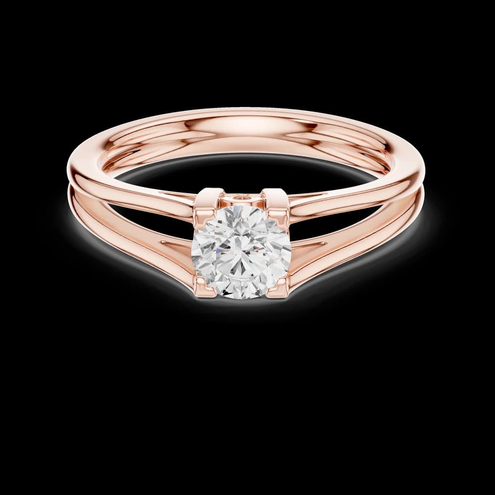 Classic Four Prong Split Shank Round Solitaire Ring - Image 1 Classic Four Prong Split Shank Round Solitaire Ring, view 1 of 6