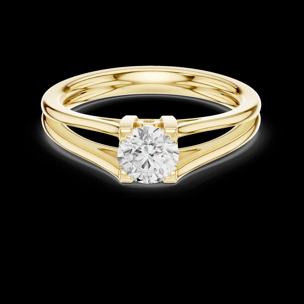 Classic Four Prong Split Shank Round Solitaire Ring - Image 3 Classic Four Prong Split Shank Round Solitaire Ring, view 3 of 6