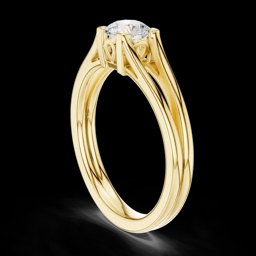 Classic Four Prong Split Shank Round Solitaire Ring - Image 4 Classic Four Prong Split Shank Round Solitaire Ring, view 4 of 6