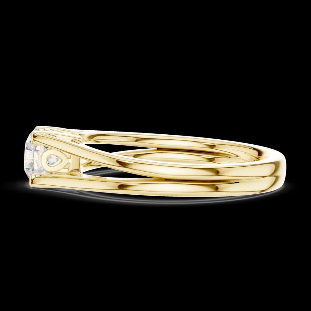 Classic Four Prong Split Shank Round Solitaire Ring - Image 6 Classic Four Prong Split Shank Round Solitaire Ring, view 6 of 6