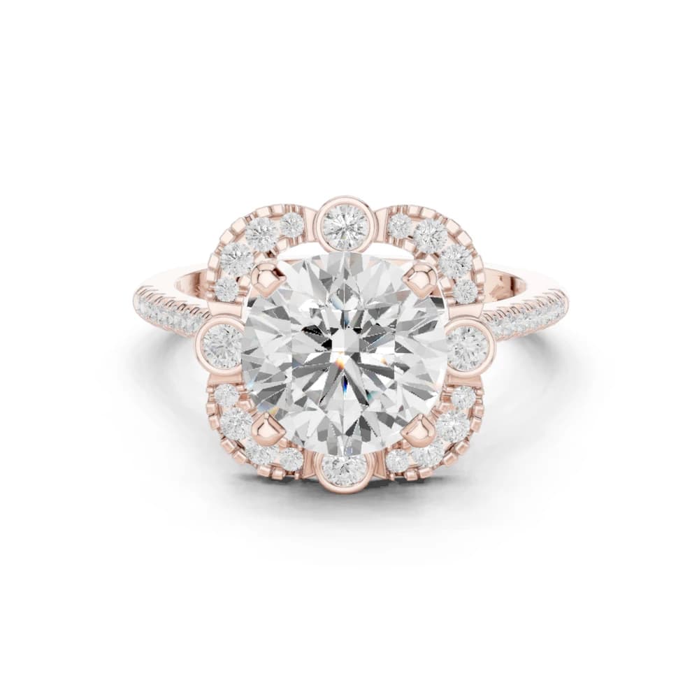 White Clover Lab Grown Diamond Woven Ribbon Ring - Image 1 White Clover Lab Grown Diamond Woven Ribbon Ring, view 1 of 8