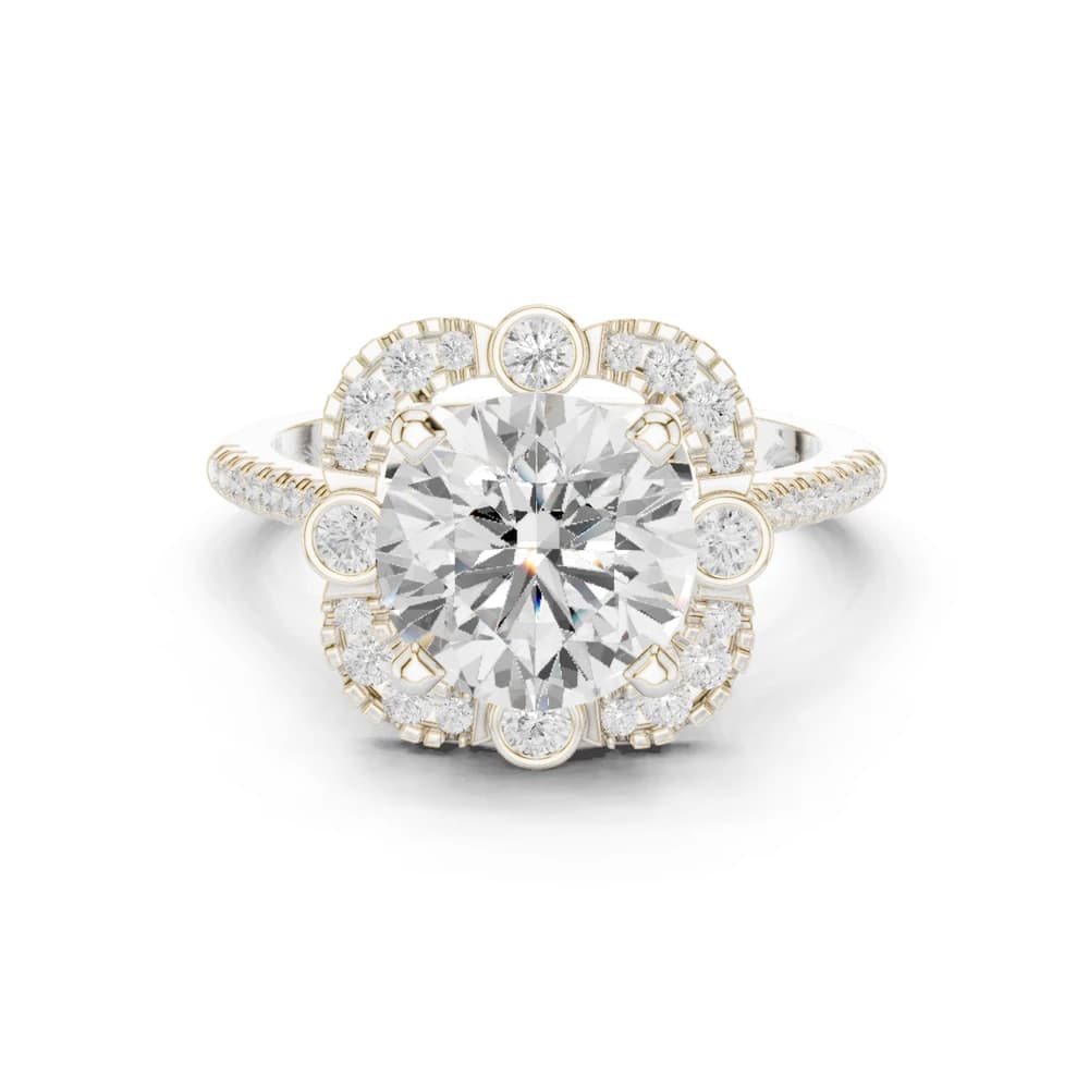 White Clover Lab Grown Diamond Woven Ribbon Ring - Image 2 White Clover Lab Grown Diamond Woven Ribbon Ring, view 2 of 8