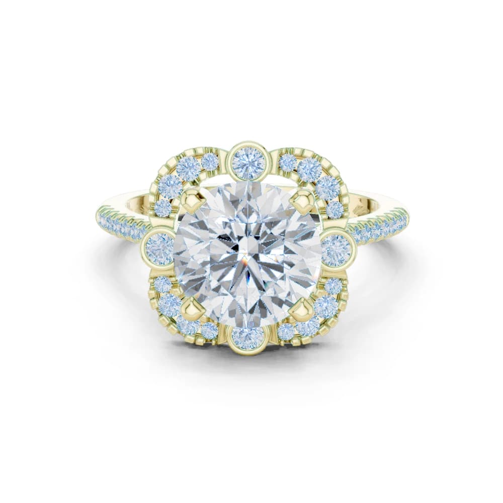 White Clover Lab Grown Diamond Woven Ribbon Ring - Image 3 White Clover Lab Grown Diamond Woven Ribbon Ring, view 3 of 8