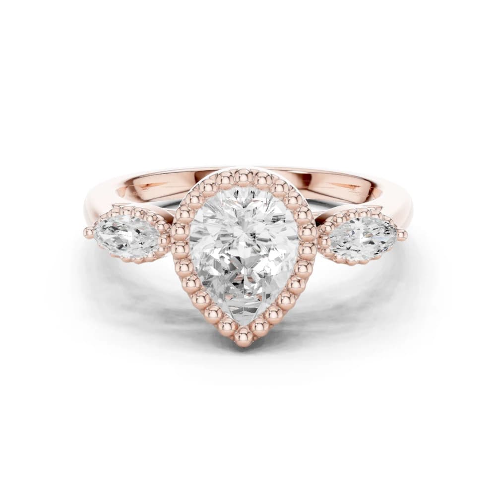 Willow Branch Lab Grown Diamond Botanical Halo Ring - Image 1 Willow Branch Lab Grown Diamond Botanical Halo Ring, view 1 of 9
