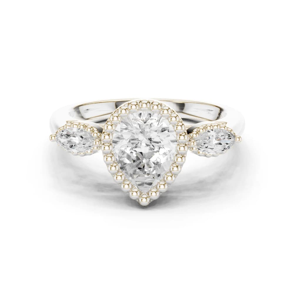 Willow Branch Lab Grown Diamond Botanical Halo Ring - Image 2 Willow Branch Lab Grown Diamond Botanical Halo Ring, view 2 of 9