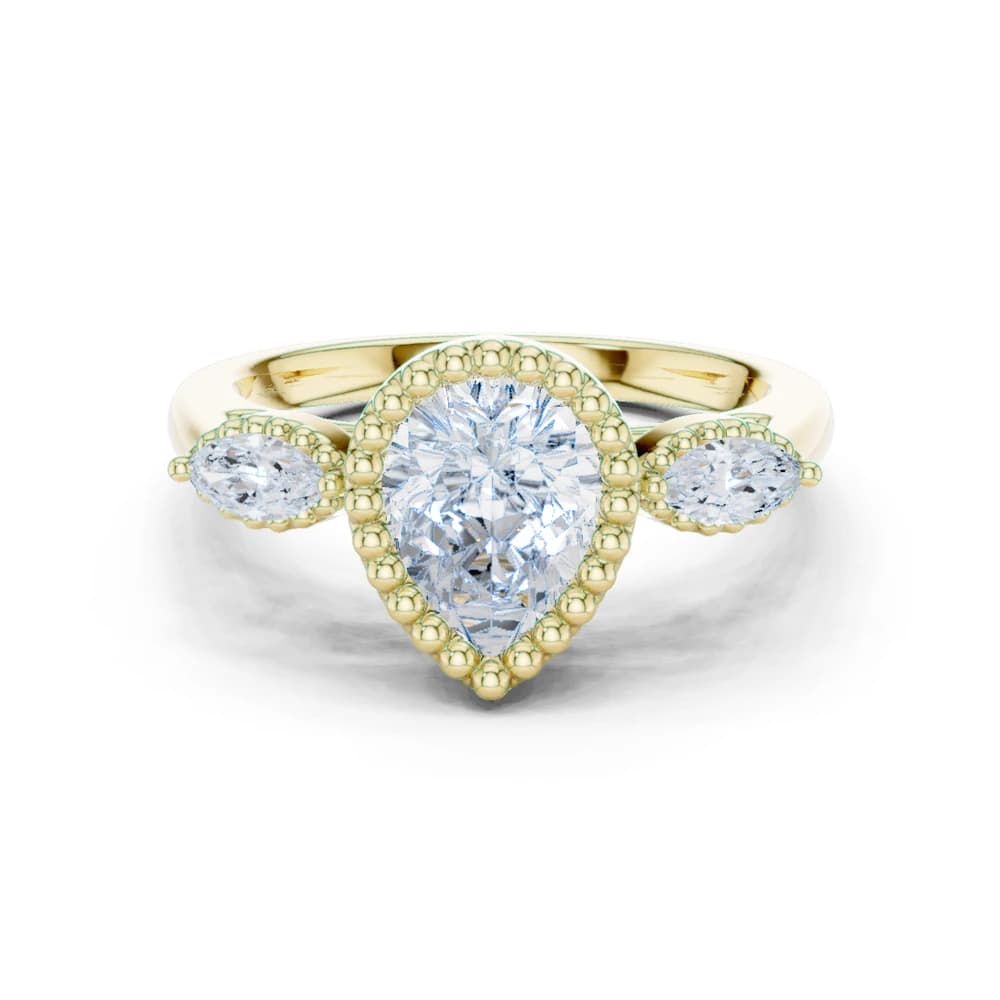 Willow Branch Lab Grown Diamond Botanical Halo Ring - Image 3 Willow Branch Lab Grown Diamond Botanical Halo Ring, view 3 of 9