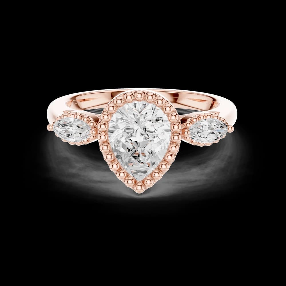 Willow Branch Lab Grown Diamond Botanical Halo Ring - Image 4 Willow Branch Lab Grown Diamond Botanical Halo Ring, view 4 of 9