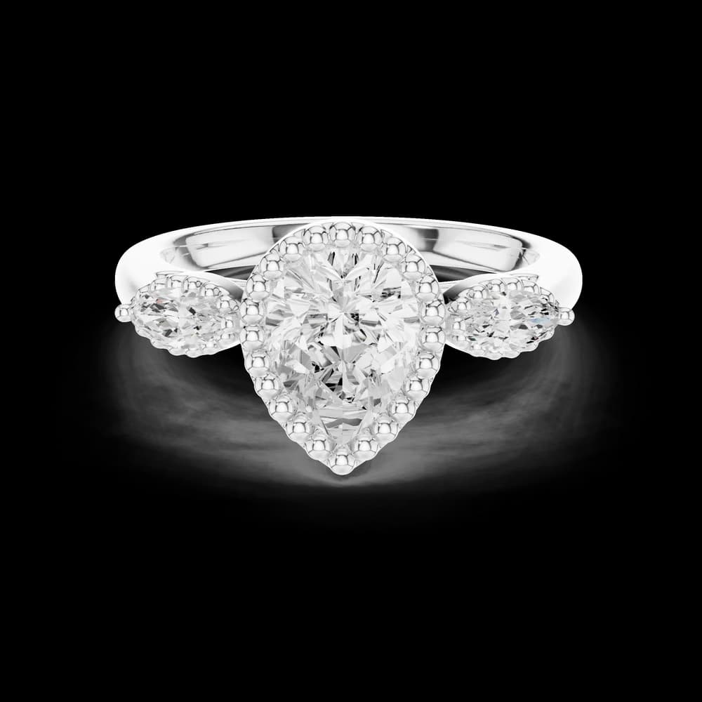 Willow Branch Lab Grown Diamond Botanical Halo Ring - Image 5 Willow Branch Lab Grown Diamond Botanical Halo Ring, view 5 of 9