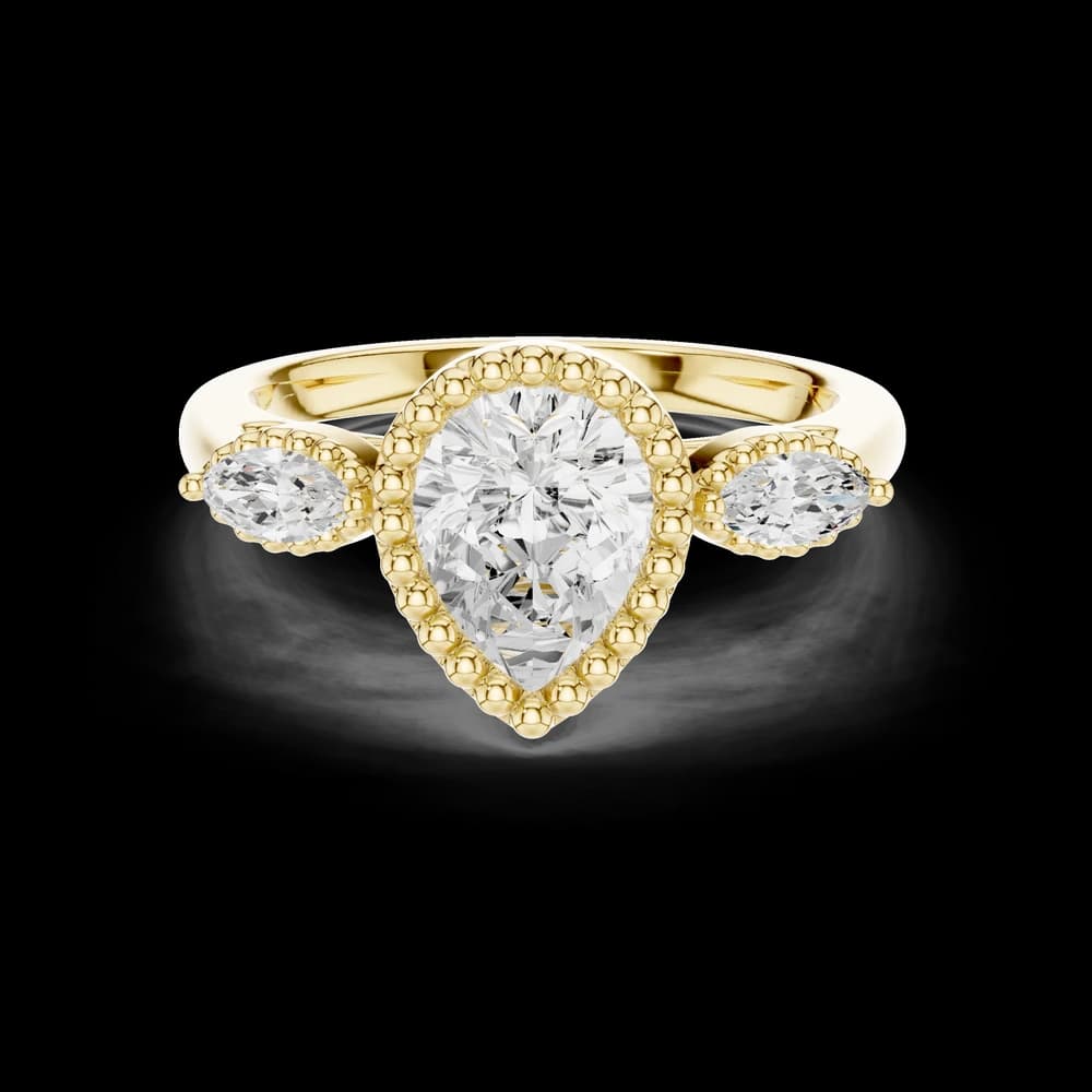 Willow Branch Lab Grown Diamond Botanical Halo Ring - Image 6 Willow Branch Lab Grown Diamond Botanical Halo Ring, view 6 of 9
