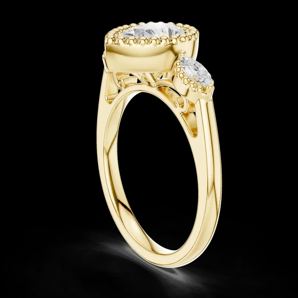 Willow Branch Lab Grown Diamond Botanical Halo Ring - Image 7 Willow Branch Lab Grown Diamond Botanical Halo Ring, view 7 of 9