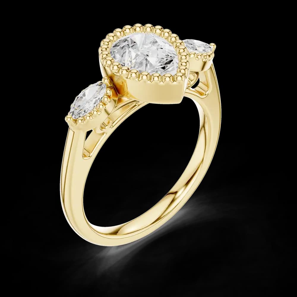Willow Branch Lab Grown Diamond Botanical Halo Ring - Image 8 Willow Branch Lab Grown Diamond Botanical Halo Ring, view 8 of 9