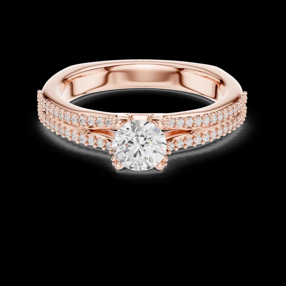Round Cut Split Shank Diamond Ring - Image 1 Round Cut Split Shank Diamond Ring, view 1 of 1