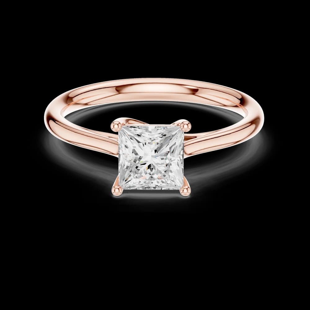 Princess Cut Lab Grown Solitaire Diamond Ring - Image 1 Princess Cut Lab Grown Solitaire Diamond Ring, view 1 of 6
