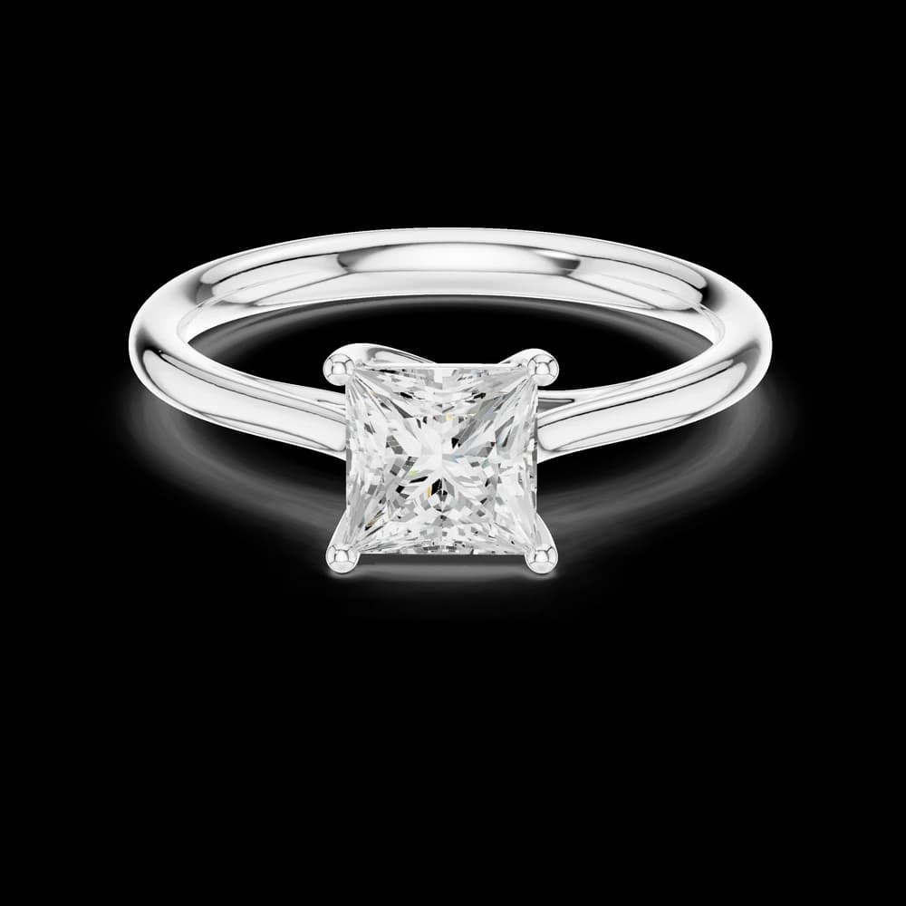 Princess Cut Lab Grown Solitaire Diamond Ring - Image 2 Princess Cut Lab Grown Solitaire Diamond Ring, view 2 of 6