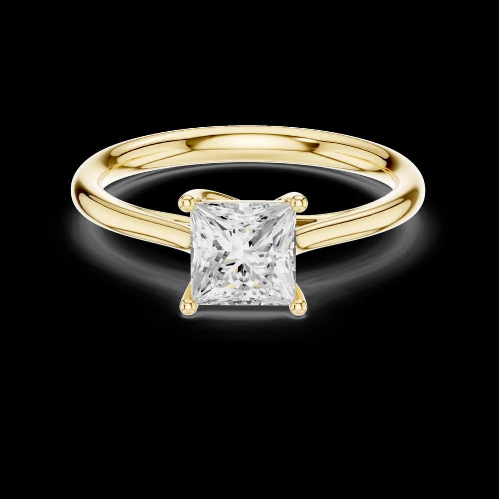Princess Cut Lab Grown Solitaire Diamond Ring - Image 3 Princess Cut Lab Grown Solitaire Diamond Ring, view 3 of 6