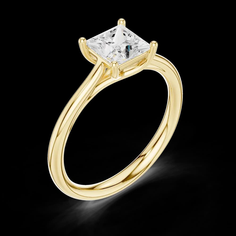 Princess Cut Lab Grown Solitaire Diamond Ring - Image 5 Princess Cut Lab Grown Solitaire Diamond Ring, view 5 of 6