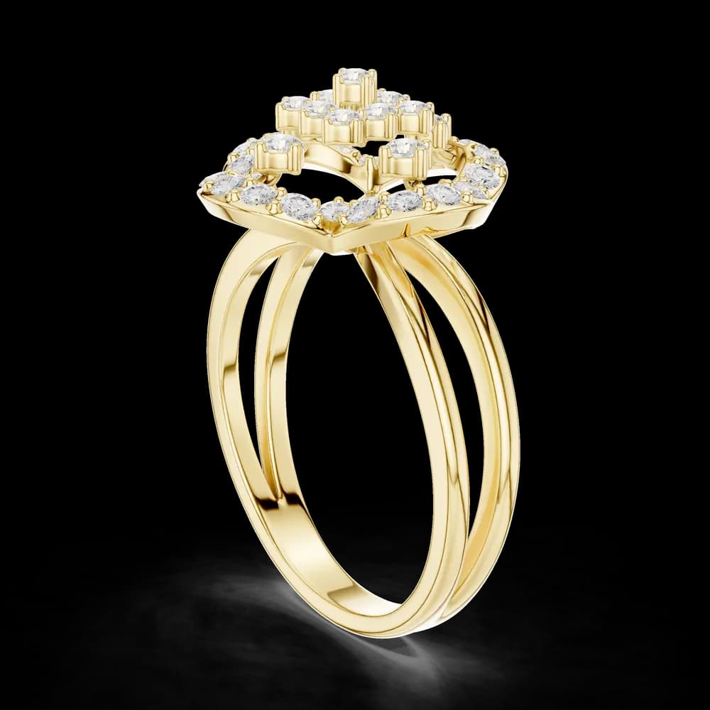 Vintage Inspired Quatrefoil Lab Grown Diamond Ring - Image 4 Vintage Inspired Quatrefoil Lab Grown Diamond Ring, view 4 of 6
