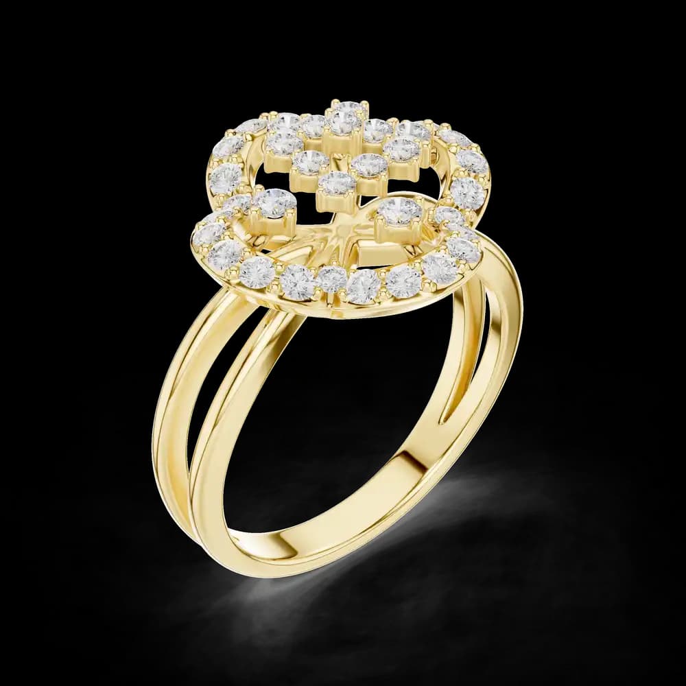 Vintage Inspired Quatrefoil Lab Grown Diamond Ring - Image 5 Vintage Inspired Quatrefoil Lab Grown Diamond Ring, view 5 of 6